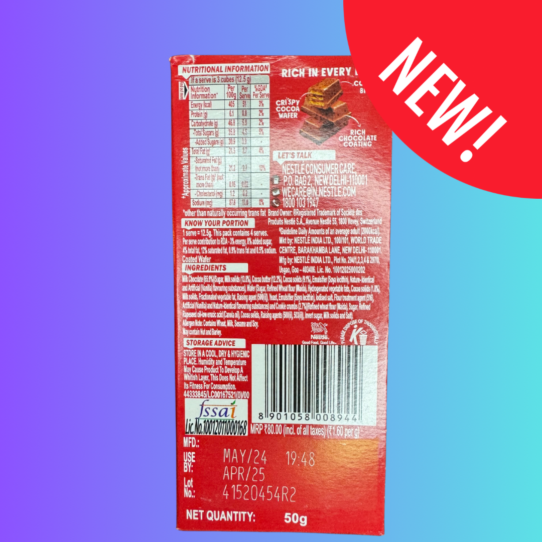 Kit-Kat Cookie Crumble Coated Wafer - 50g (India)